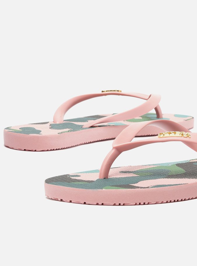 Chinelo de Dedo Camuflado Rosa Brizza