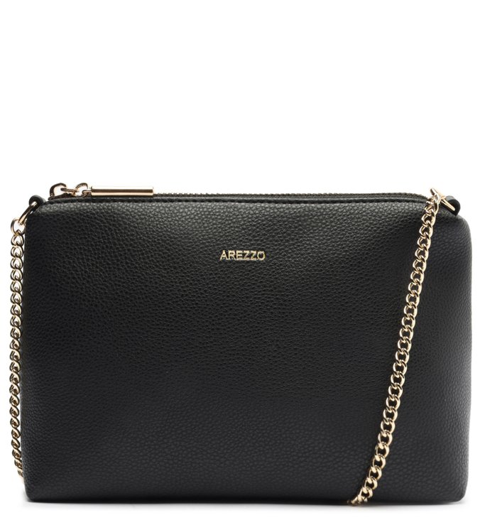 Bolsa Tiracolo Preta Pequena Corrente