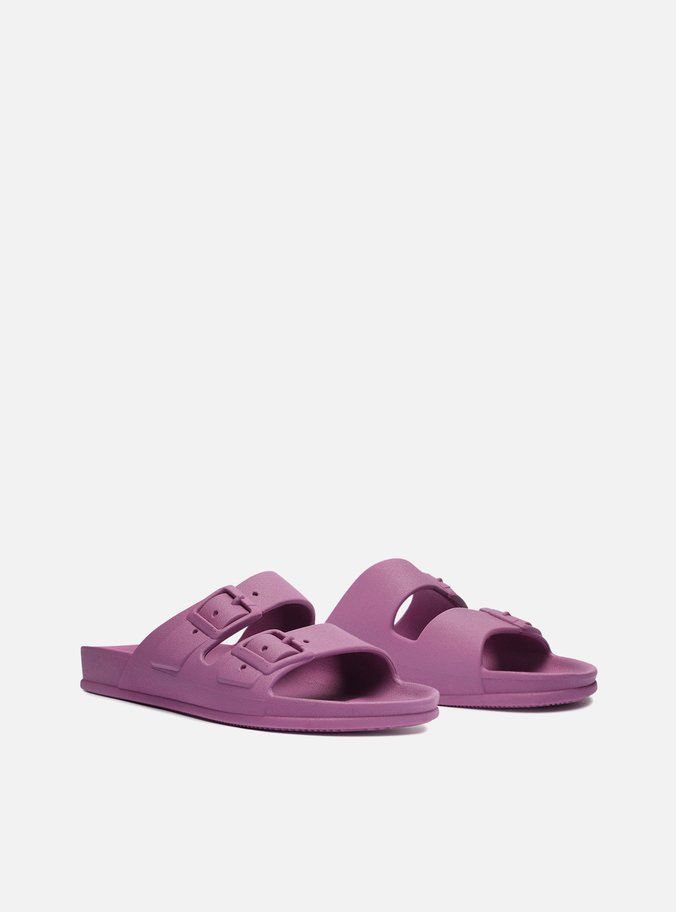 Chinelo Slide Roxo Fivelas Brizza