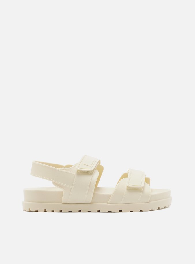 Sandália Papete Off-White Velcro Liz Flex
