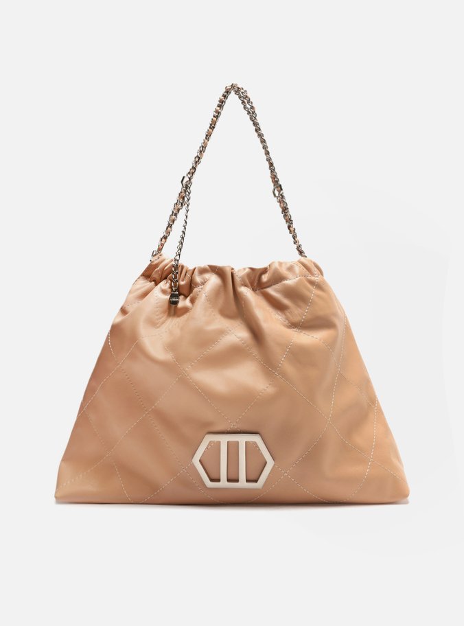 Bolsa Hobo Nude Couro Ester Grande