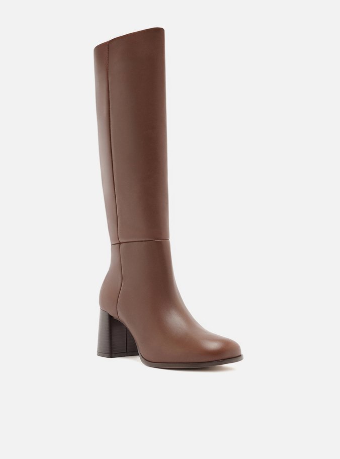 Bota Marrom Couro Cano Longo Montaria