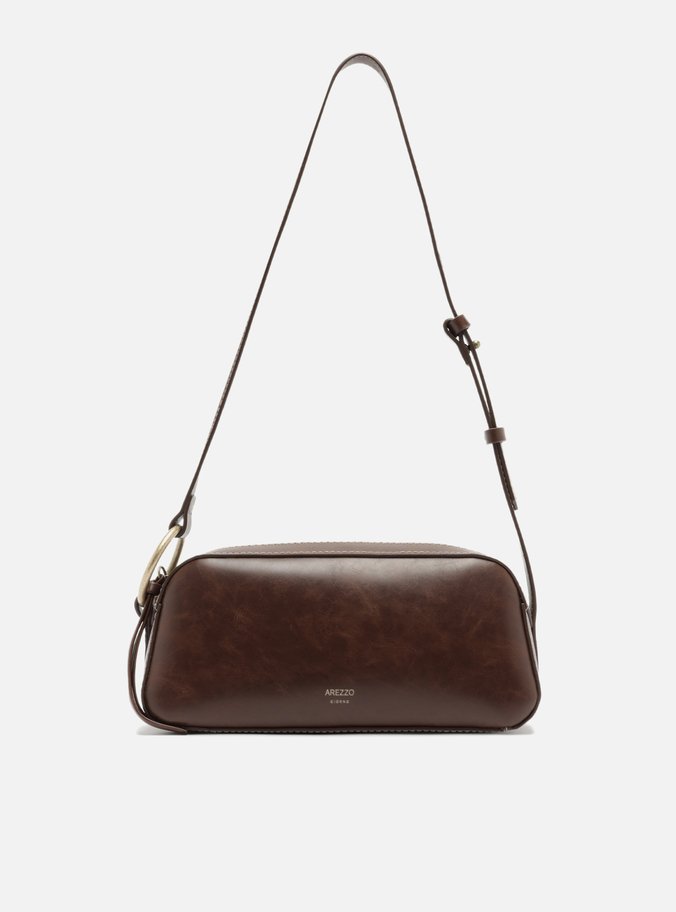 Bolsa Baguete Tiracolo Marrom Pequena