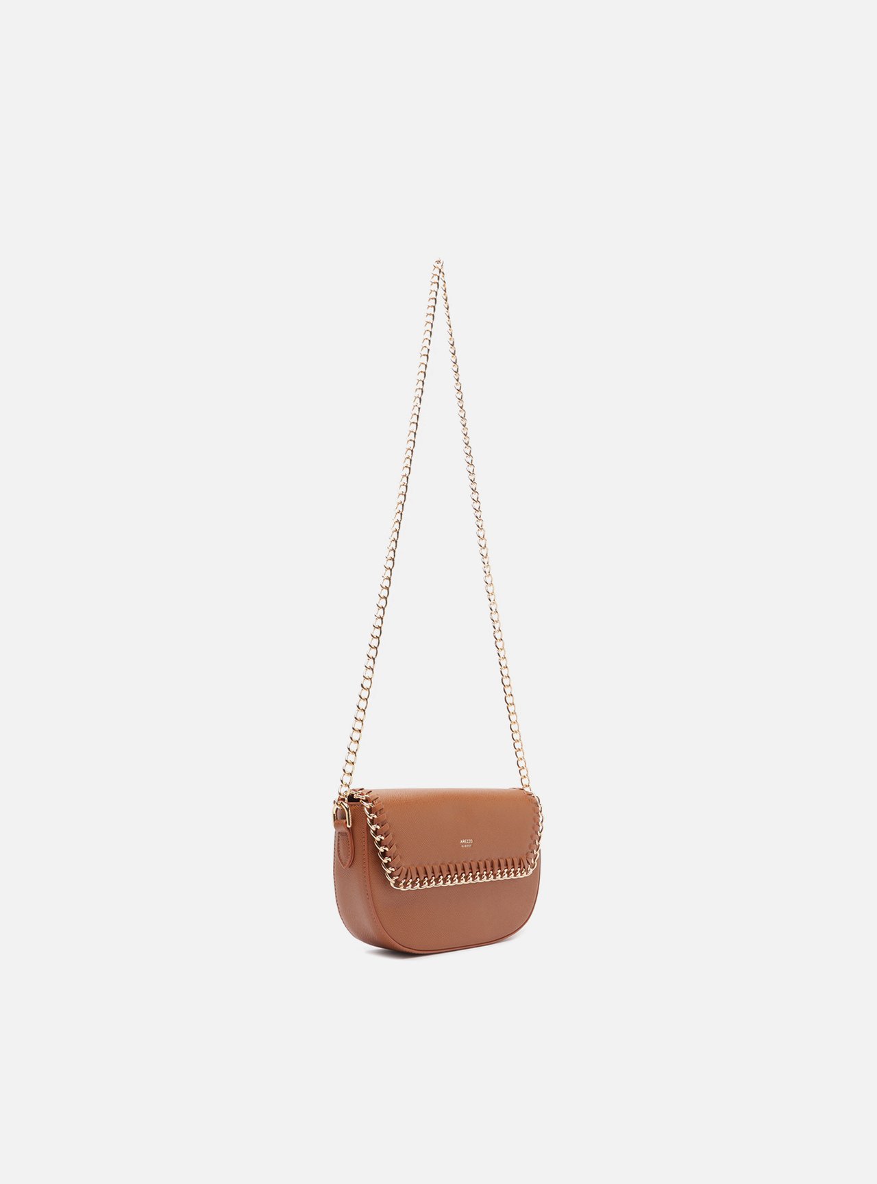 Bolsa Tiracolo Marrom Pequena Corrente — foto 5