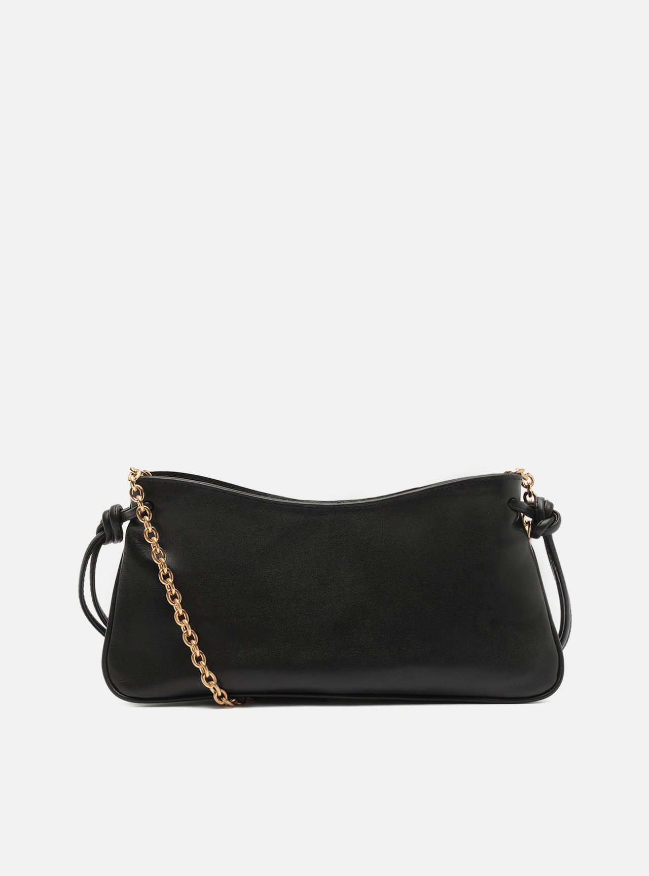 Bolsa Shoulder Preta Couro Grande Corrente — foto 3