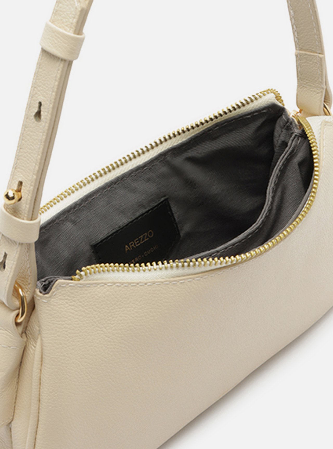 Bolsa Shoulder Off White Couro Pequena — foto 4