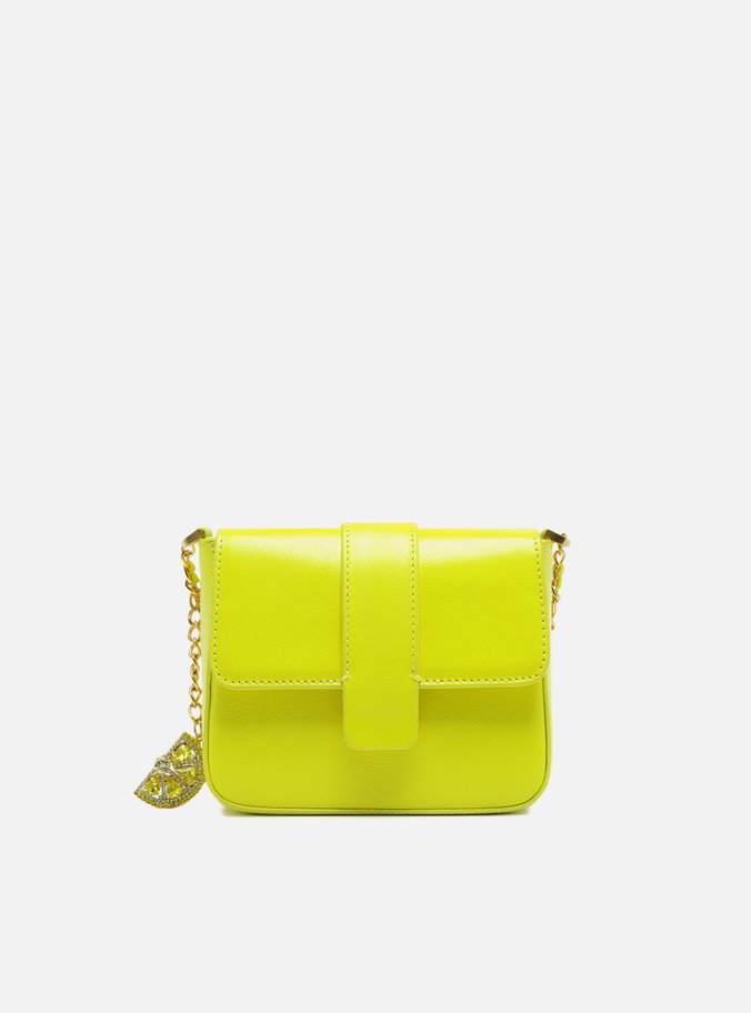 Bolsa Tiracolo Amarela Couro Limoncello Pequena