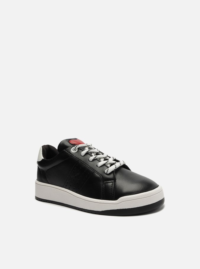 Tênis Infantil Preto Bico Redondo Branco