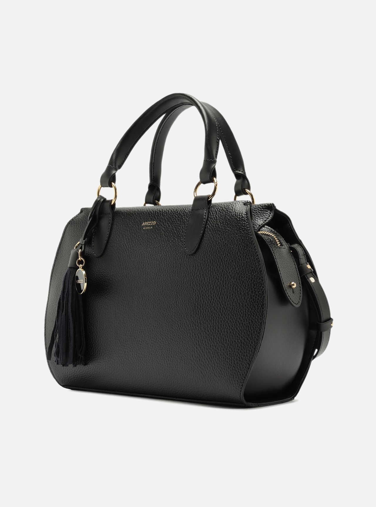 Bolsa Tote Preta Grande Bag Charm Duplo — foto 2