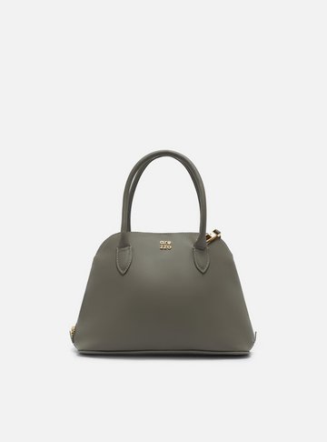 Bolsa Tote Cinza Couro Média Assinatura