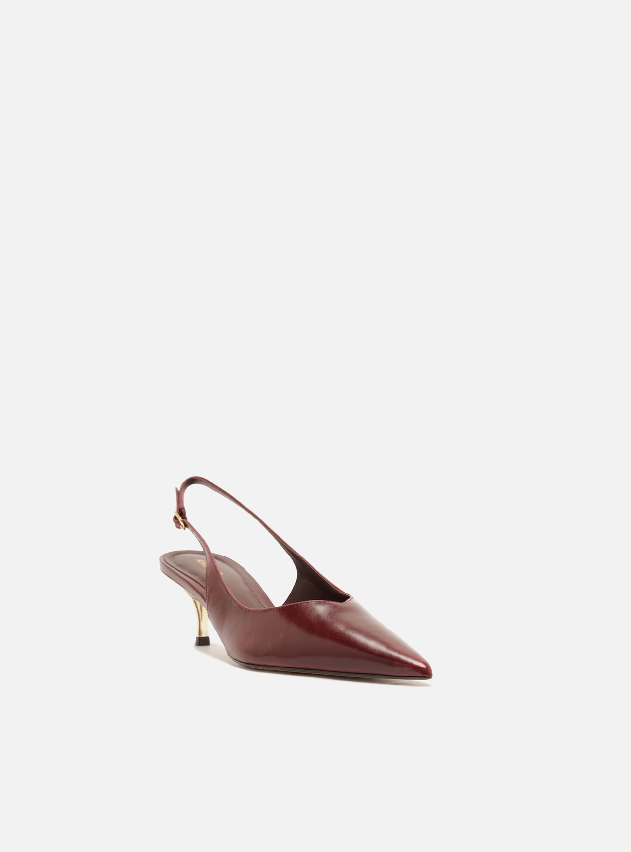 Scarpin Vermelho Couro Salto Fino Fivela Slingback — foto 2