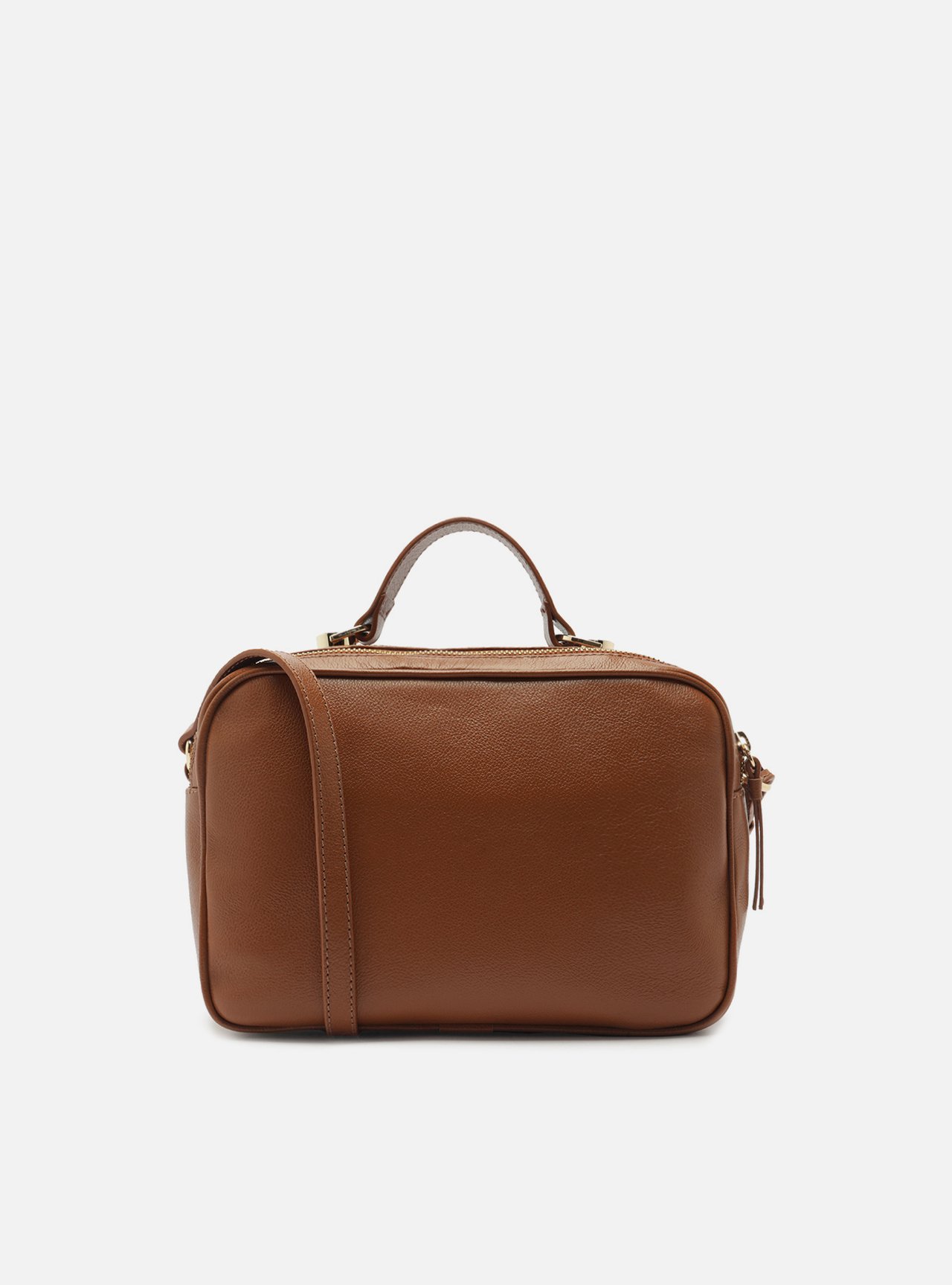 Bolsa Tiracolo Marrom Couro Francine Média — foto 3