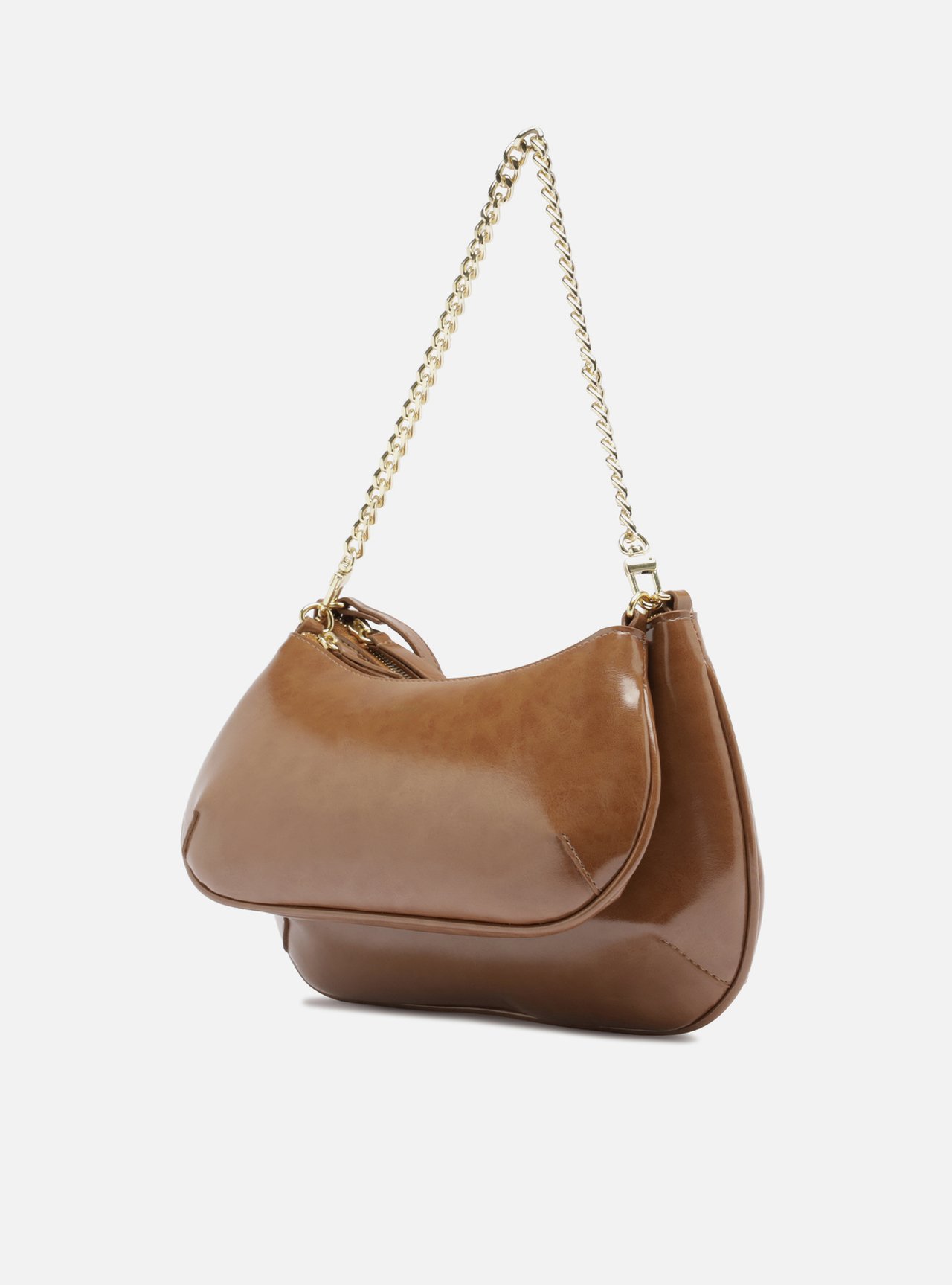 Bolsa Tiracolo Marrom Média Corrente — foto 2
