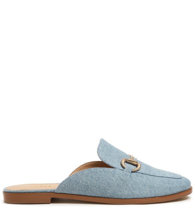 Mule Azul Tecido Rasteira Soft Denim