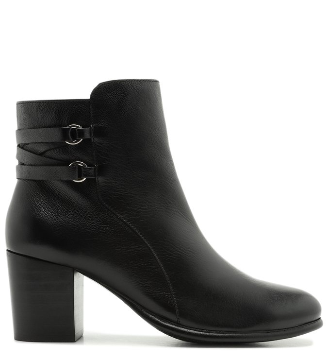 Bota Preta Cano Médio Couro Elos