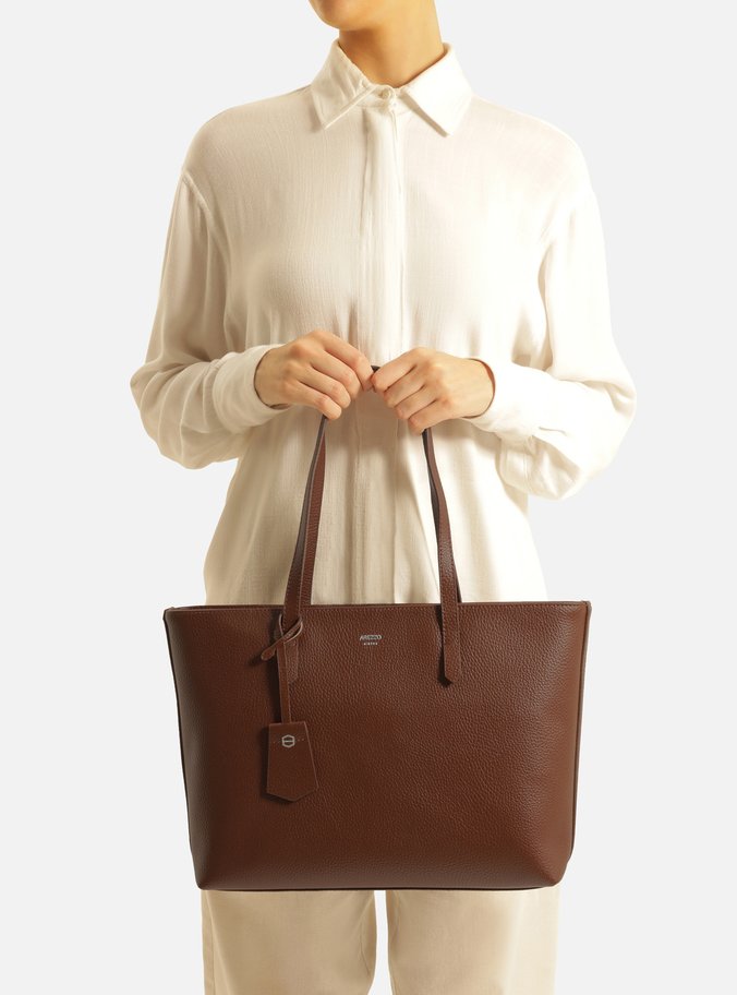 Bolsa Shopping Marrom Manu Grande