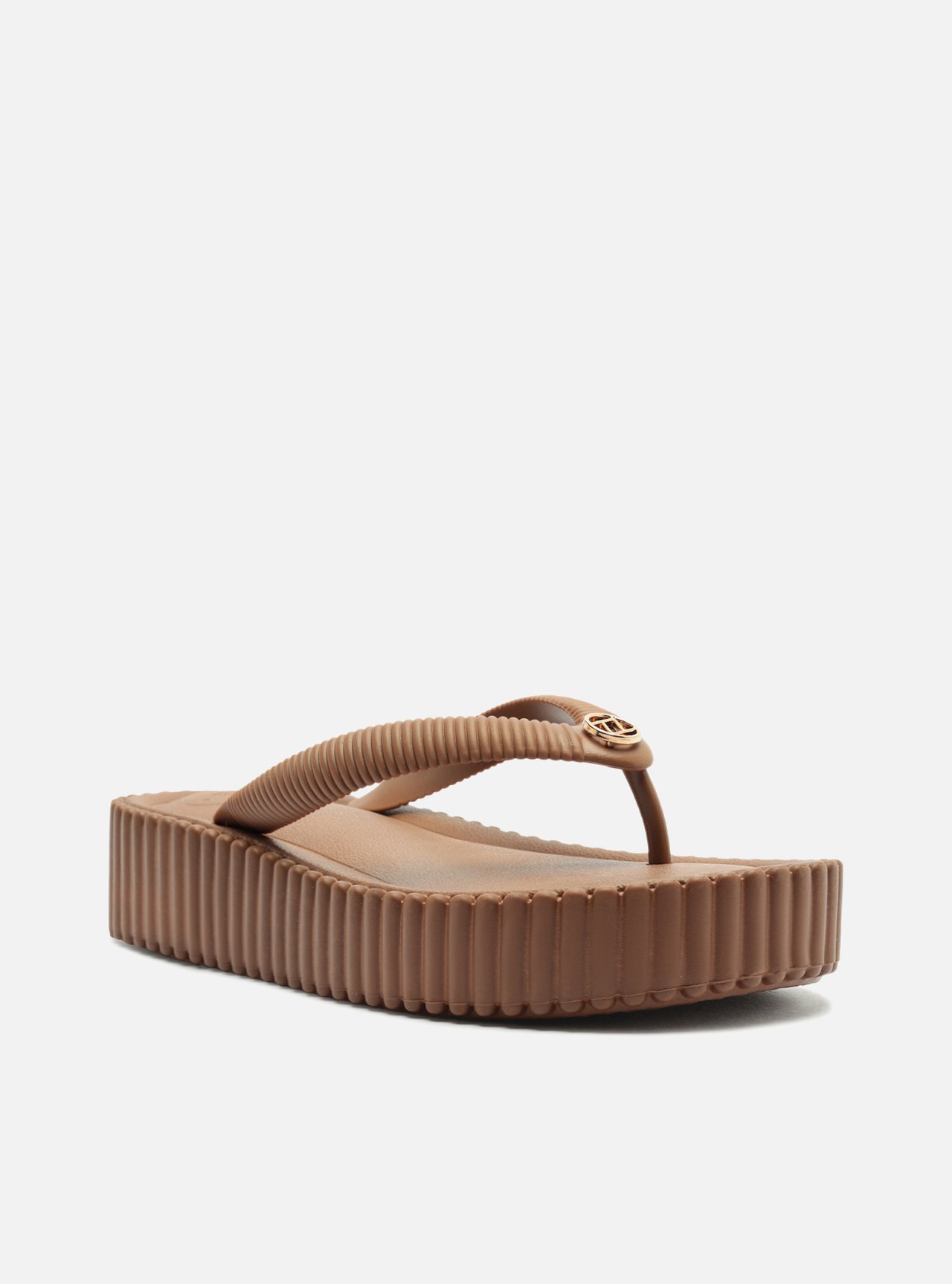 Sandália Marrom Flatform Flip Flop Bali — foto 2