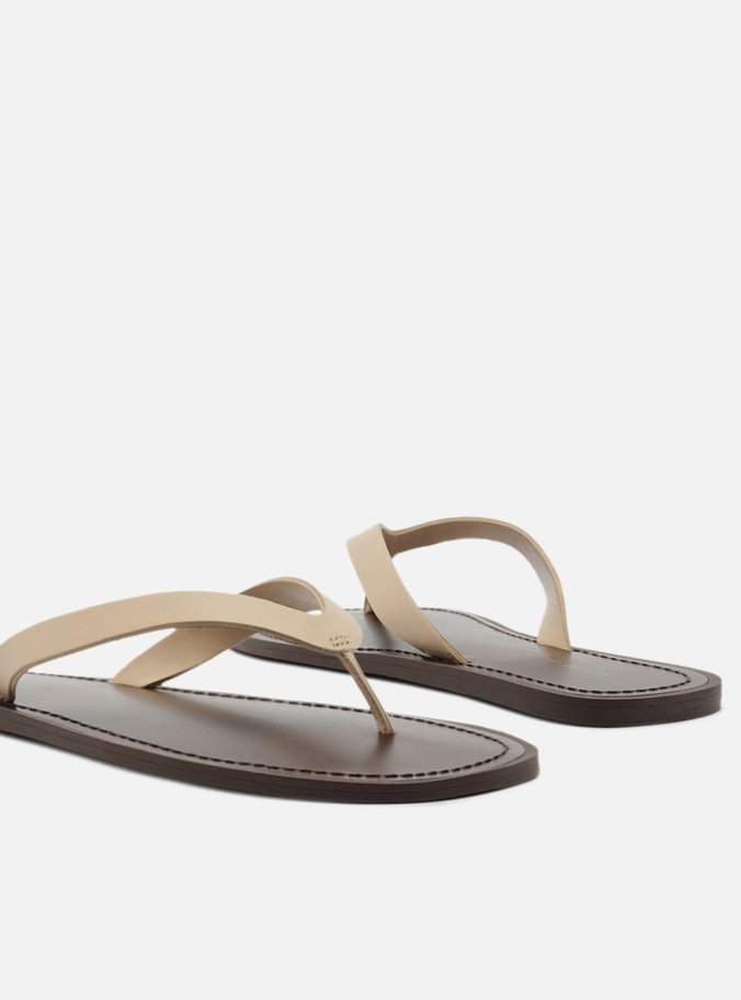 Rasteira Rose Couro Flip Flop Livia