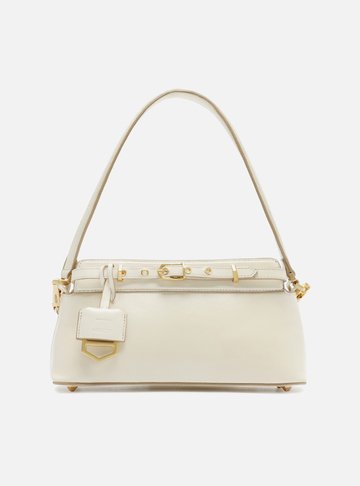 Bolsa Tiracolo Off-White Couro Pequena Victória