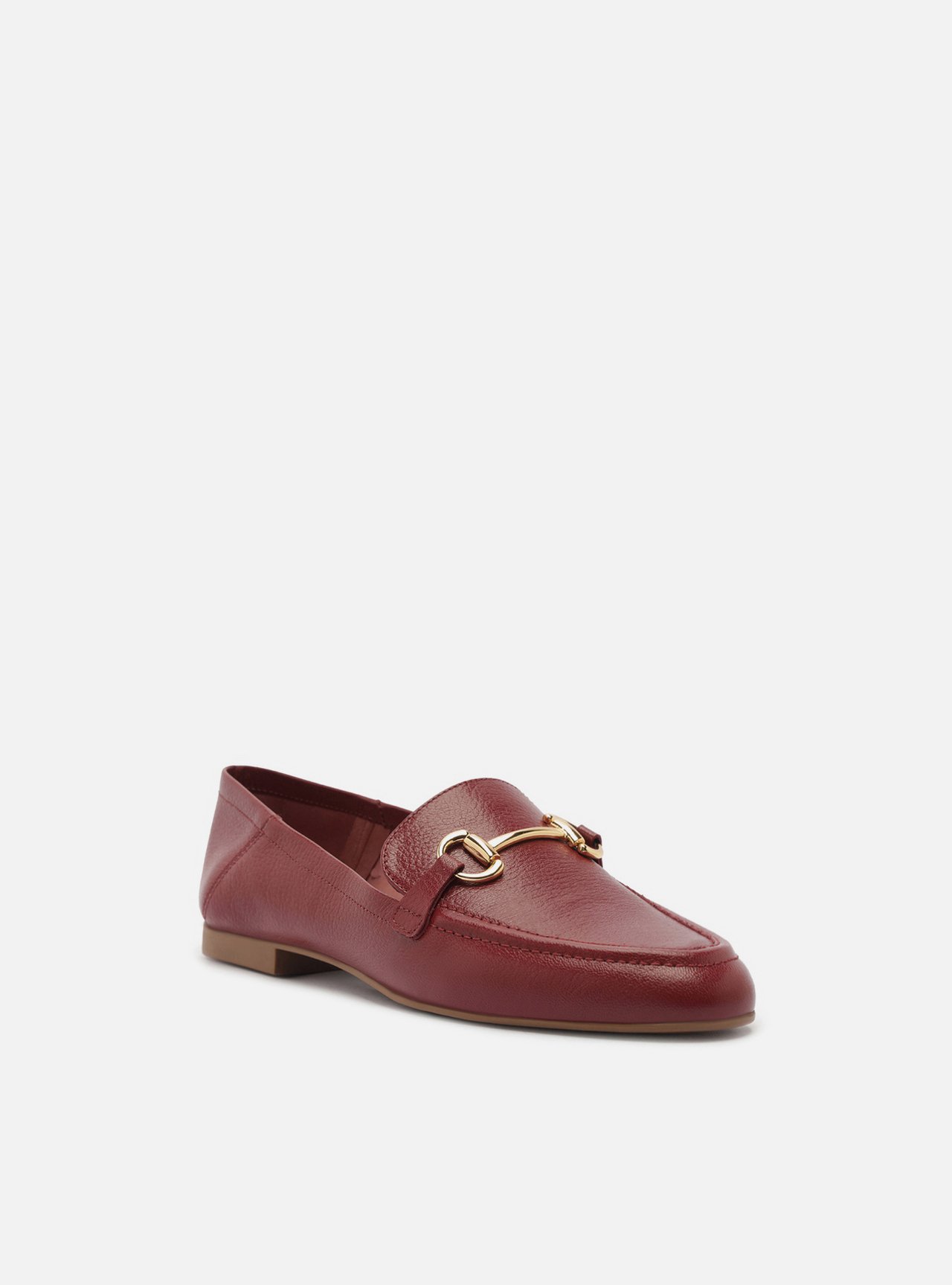 Mocassim Vermelho Couro Bridão Metálico Luma — foto 2