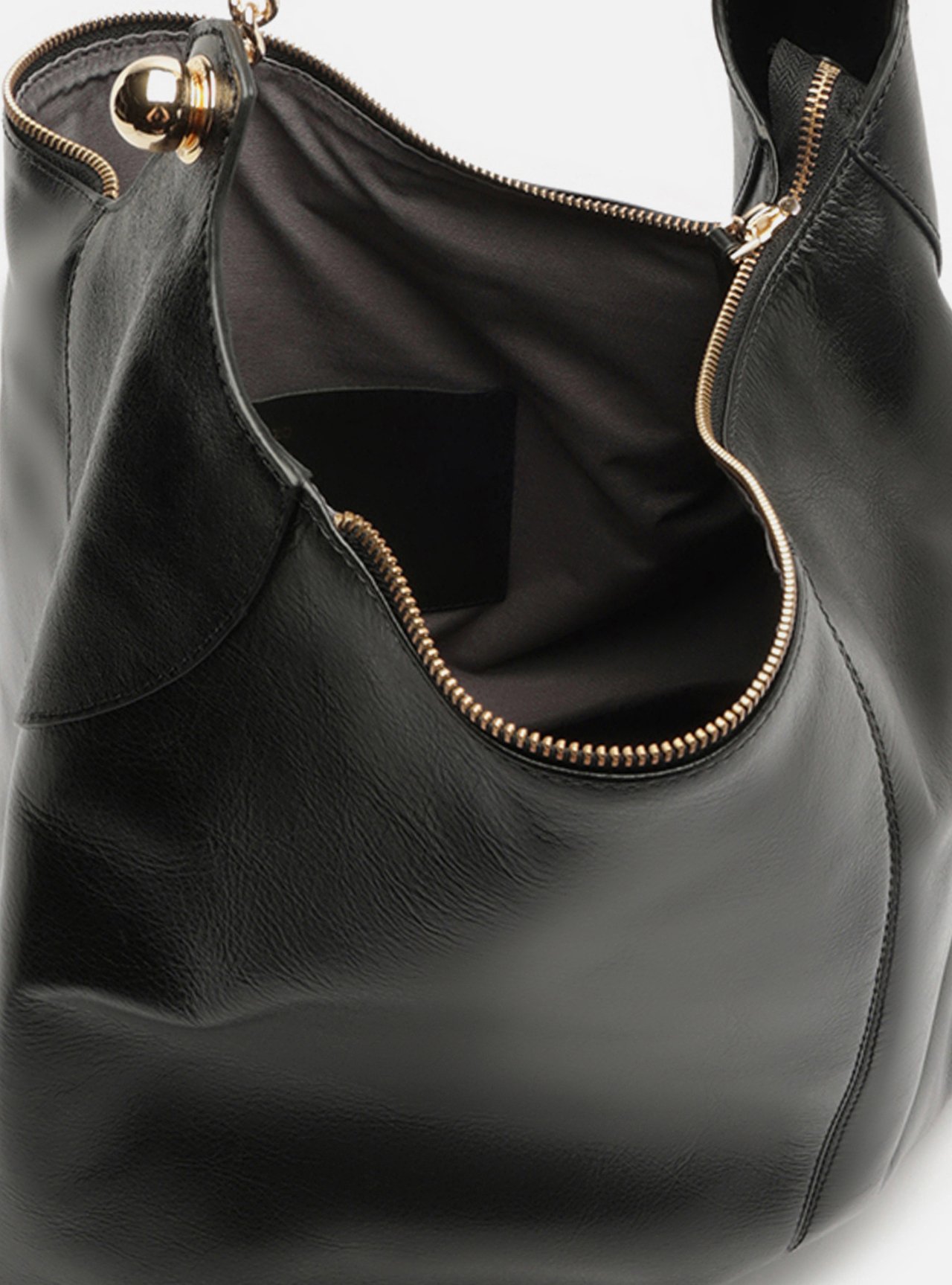 Bolsa Hobo Preta Couro Grande Tressê — foto 4