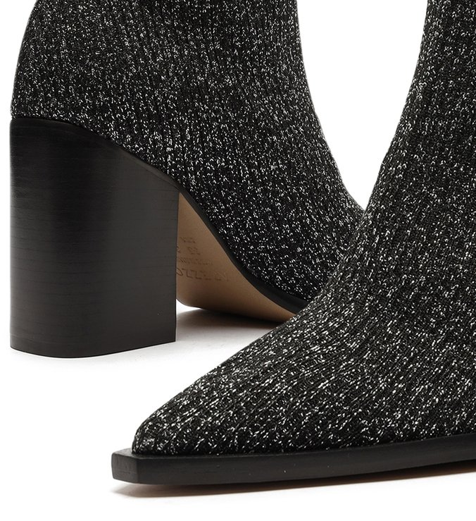 Skinny Boot Mescla Knit Cano Médio Bloco