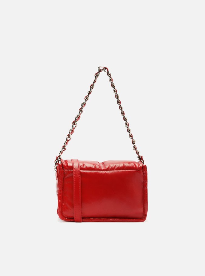 Bolsa Tiracolo Vermelha Couro Puffy Pequena
