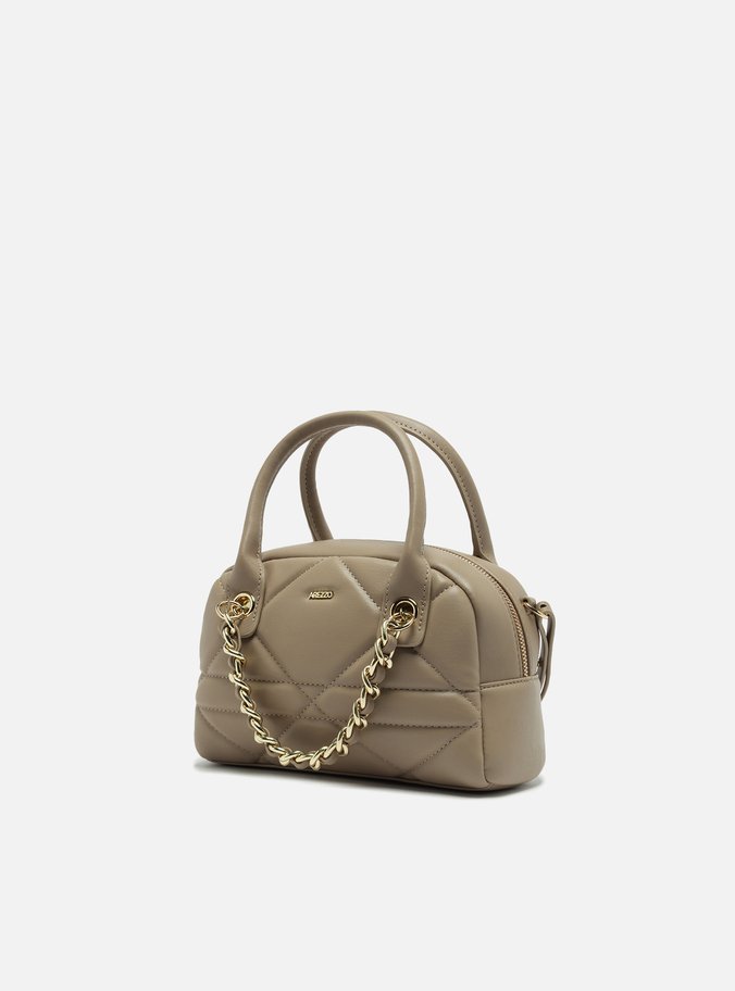 Bolsa Tiracolo Bege Pequena Corrente Matelassê