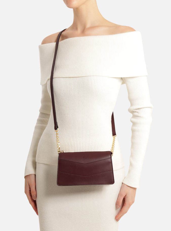 Bolsa Tiracolo Vinho Pequena Costuras