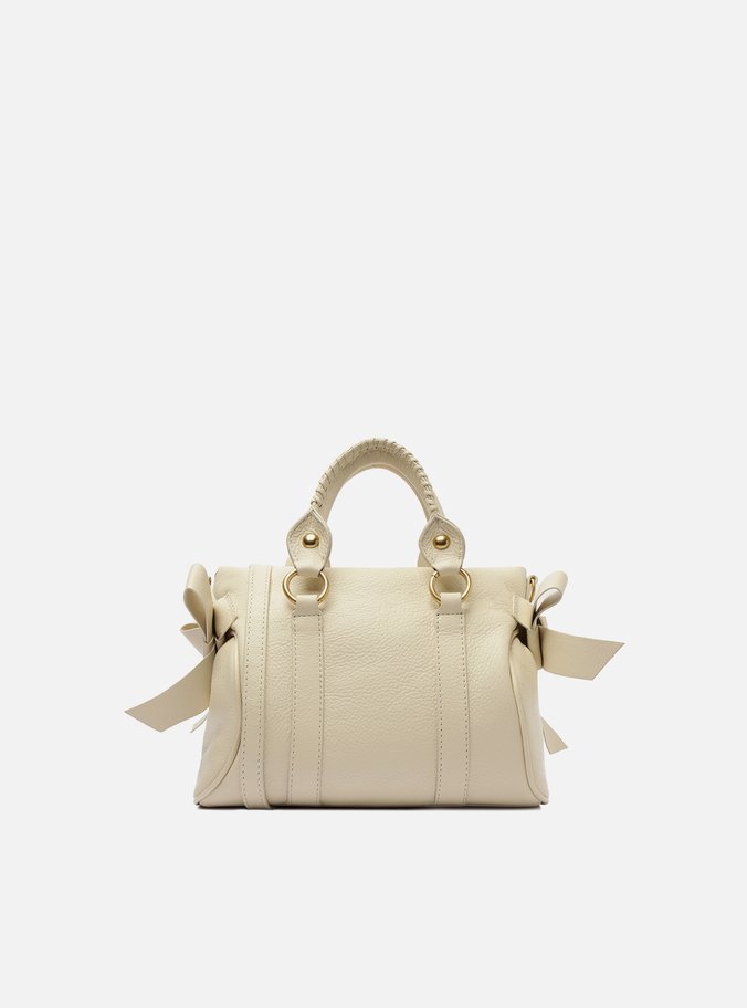 Bolsa Tote Branca Couro Pequena Alças Mix