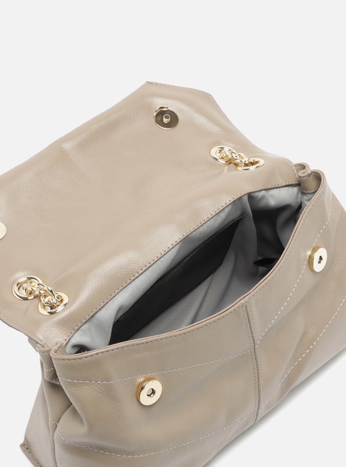 Bolsa Tiracolo Cinza Couro Ísis Pequena