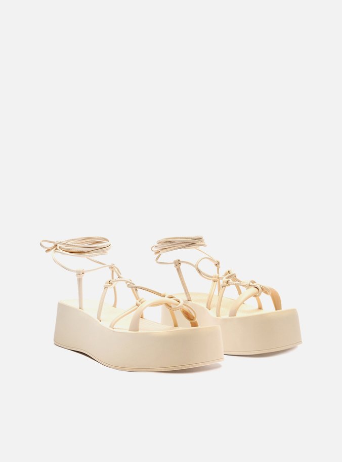 Sandália Off-White Flatform Amarração Nós Brizza