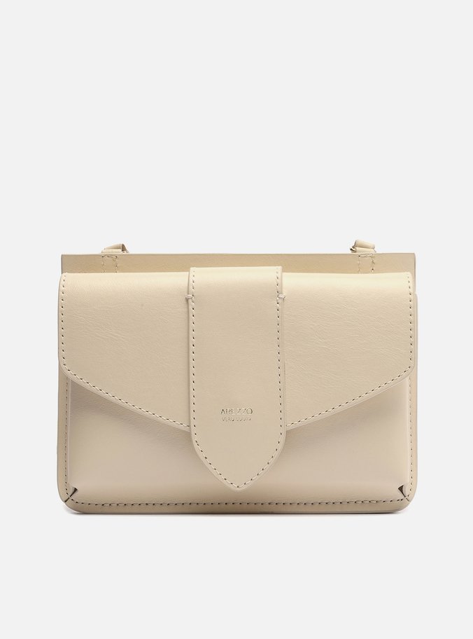 Mini Bolsa Off-White Couro Mel Porta-Celular