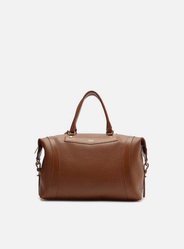 Bolsa Tiracolo Marrom Média Detalhe Moldura
