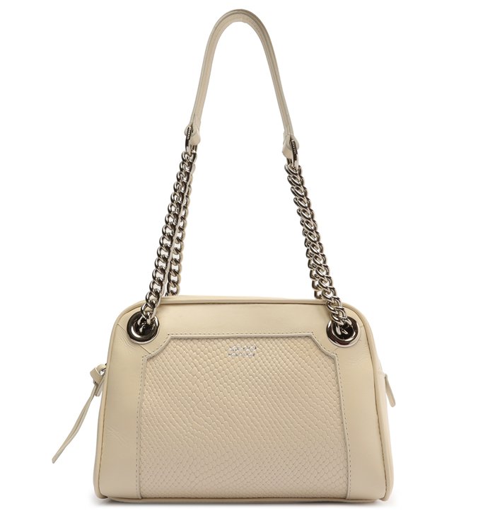 Bolsa Tiracolo Off-White Couro Serena Média