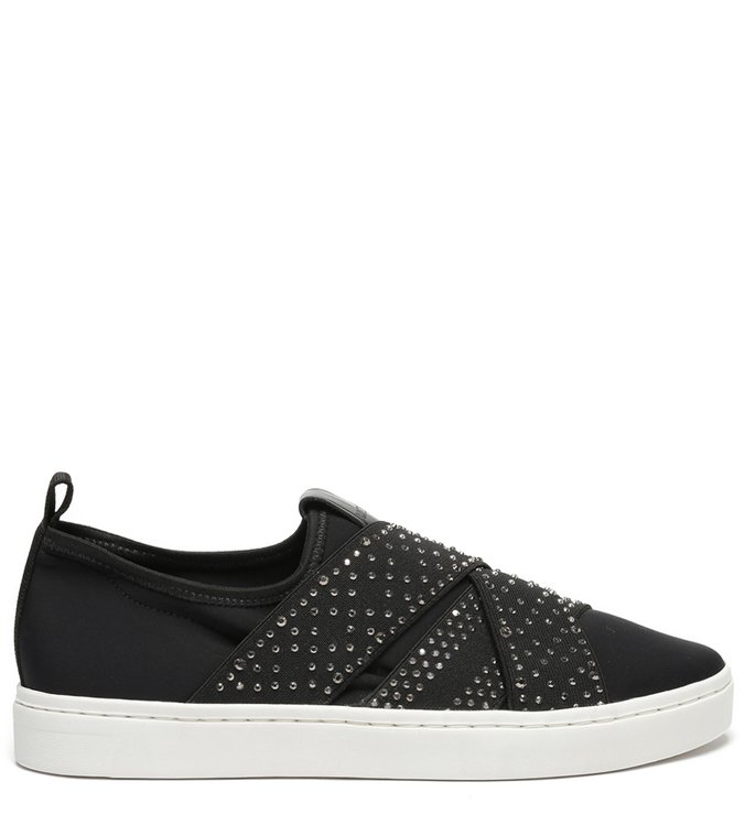 T nis Slip On Preto El sticos Brilho