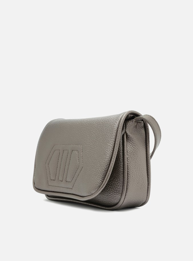 Bolsa Prateada Tote Média Grafite