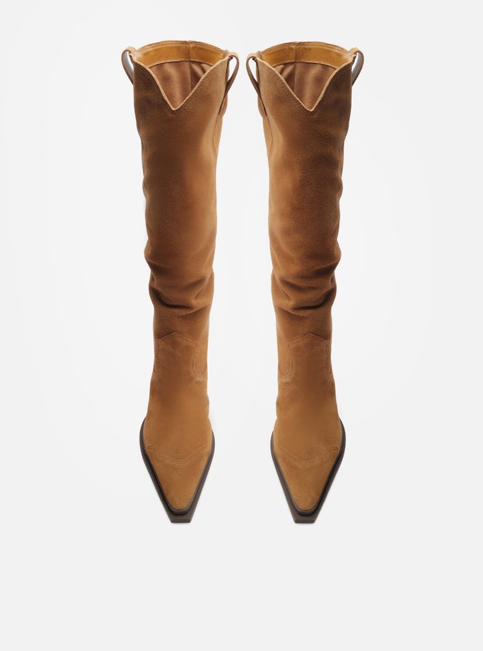 Bota Marrom Acamurçada Cano Longo Western
