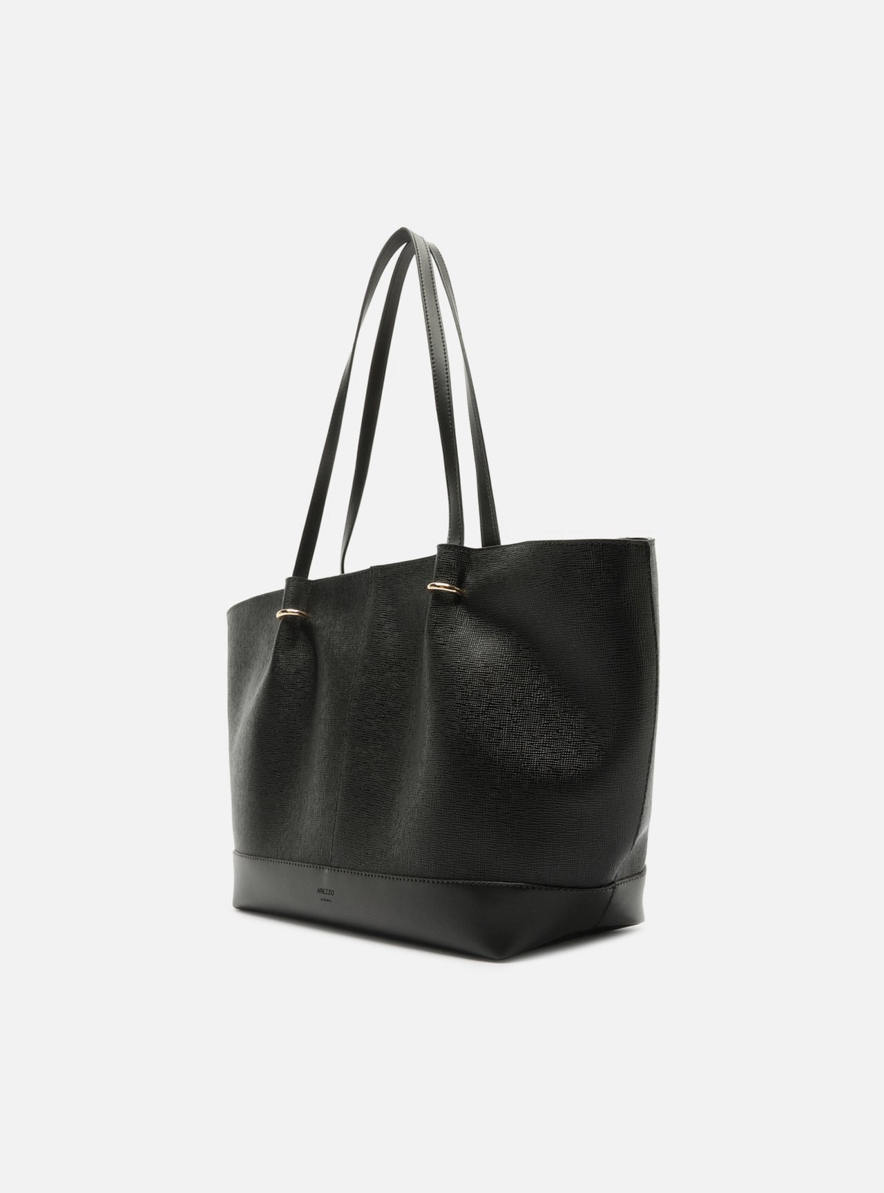 Bolsa Shopping Preta Grande Metais Dourados — foto 2