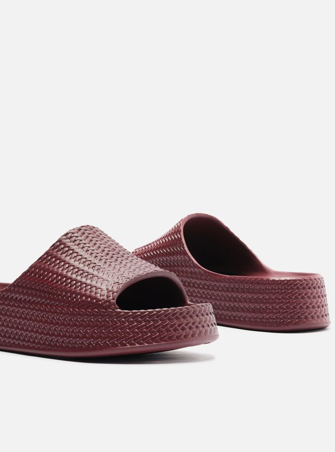 Slide Vermelho Tressê Flatform Tira