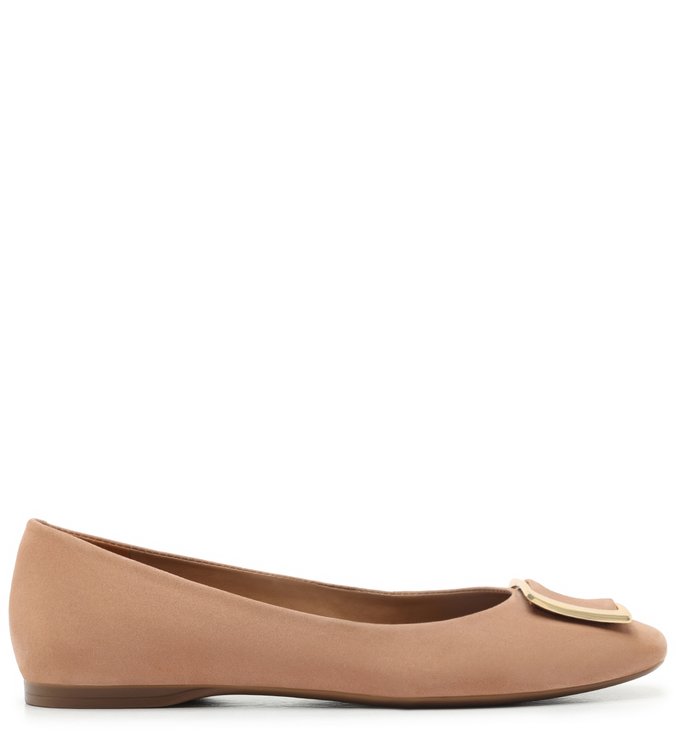 Sapatilha Nude Nobuck Fivela Neo Blush
