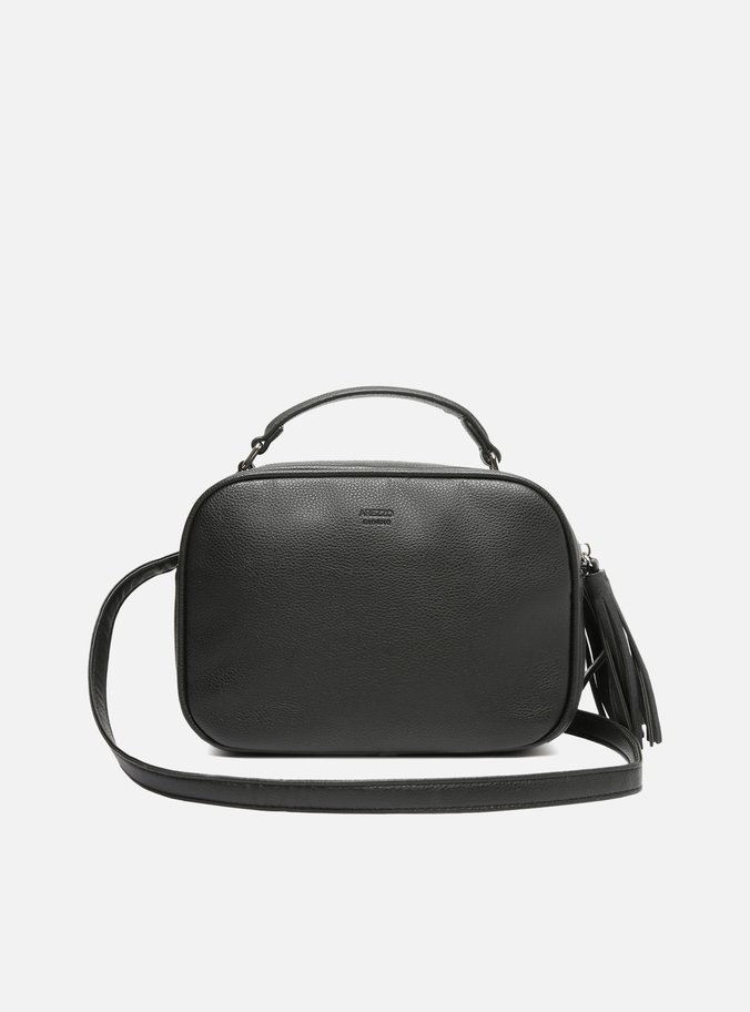 Bolsa Tiracolo Preta Pequena Texturizada
