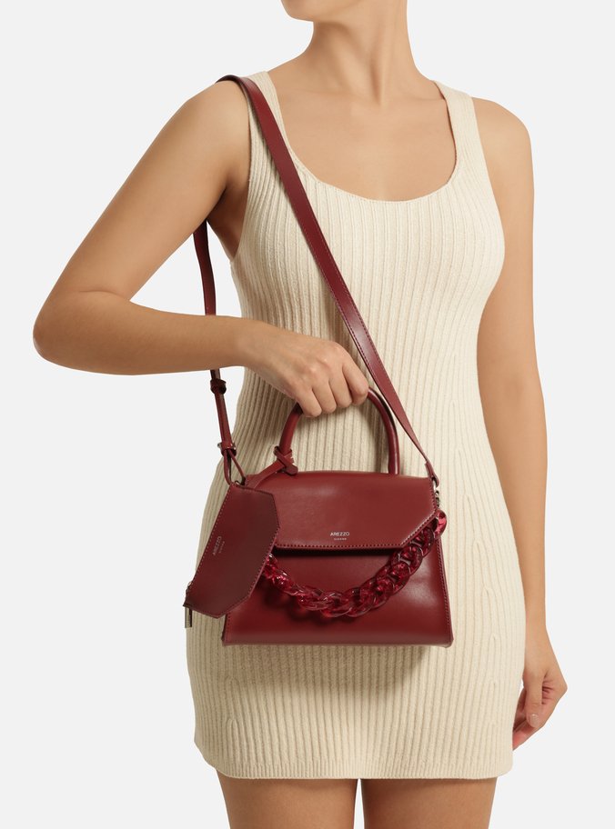 Bolsa Satchel Vermelha Iara Média Translúcida