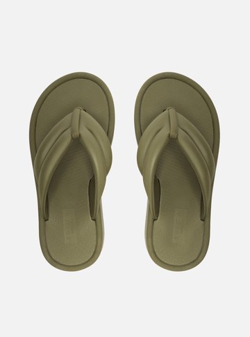 Sandália Verde Tiras Largas Flatform Kin