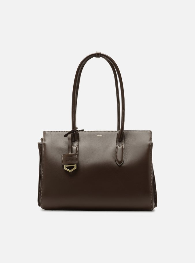 Bolsa Tote Marrom Couro Media