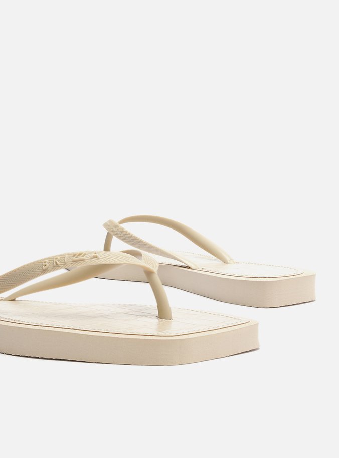 Chinelo de Dedo Off-White Square Palmilha Croco