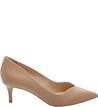 Scarpin Couro Decote Urban Salto Kitten Nude Vintage