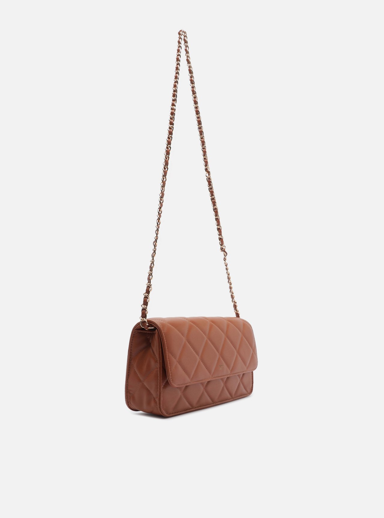 Bolsa Tiracolo Marrom Média Matelassê Corrente — foto 5