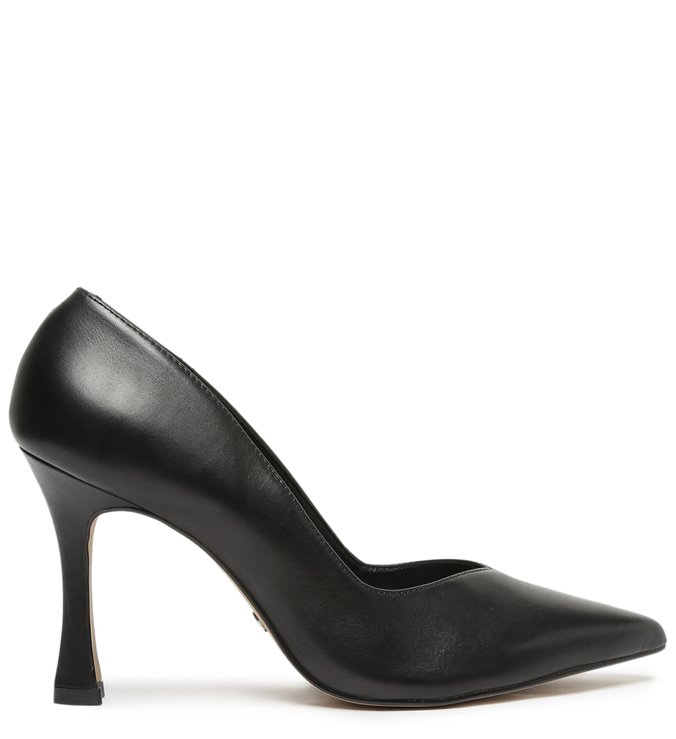 Scarpin Preto Couro Salto Fino Uptown