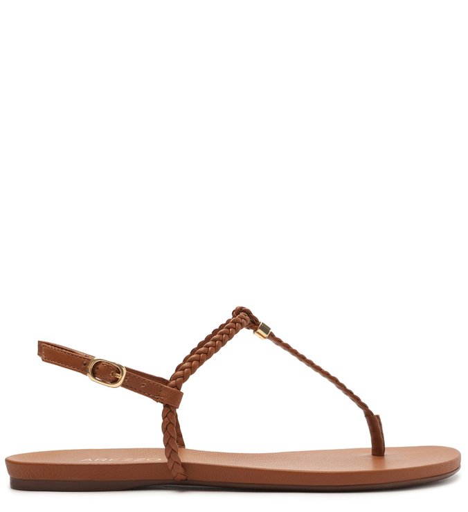 Sandália Rasteira Marrom Flat Slim